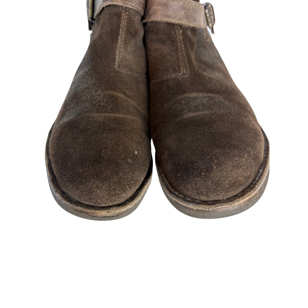 Bussola Sevilla Ankle Boots Brown Suede Leather Women 41 Buckle Strap Zipper - Picture 4 of 9